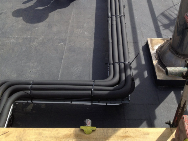 Roof pipe work connecting the roof units to the slim indoor needing to be covered.